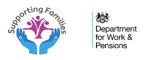 supporting families logo and DWP logo