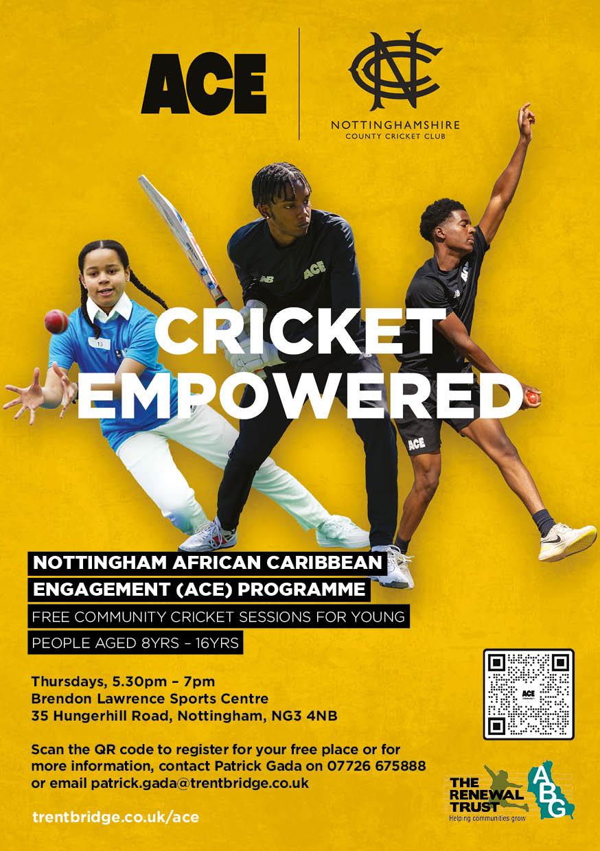  Nottinghamshire County Cricket Club & ACE Programme - FREE Community Cricket Sessions